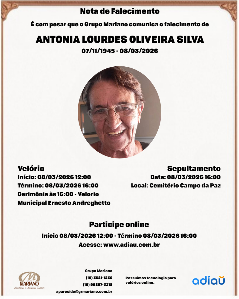 Antonia Lourdes Oliveira Silva
