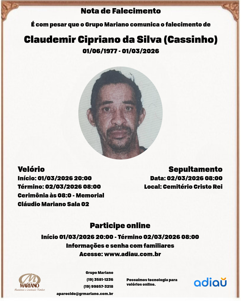 Claudemir Cipriano da Silva (Cassinho)