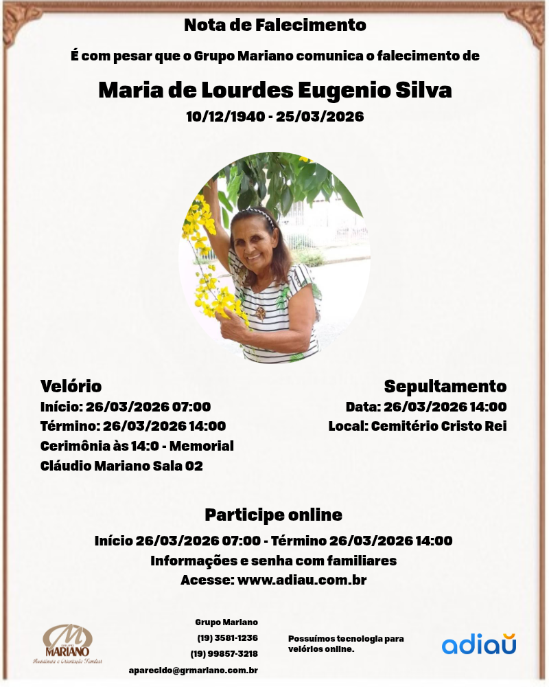 Maria de Lourdes Eugenio Silva Maria de Lourdes Eugenio Silva