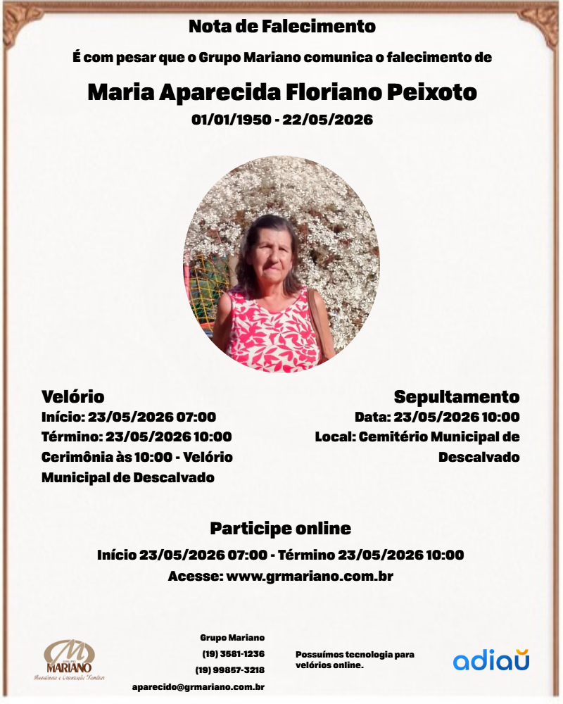 Maria Aparecida Floriano Peixoto