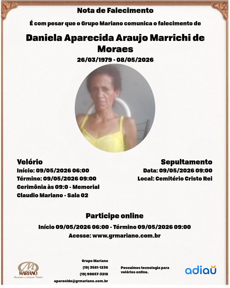 Daniela Aparecida Araujo Marrichi de Moraes