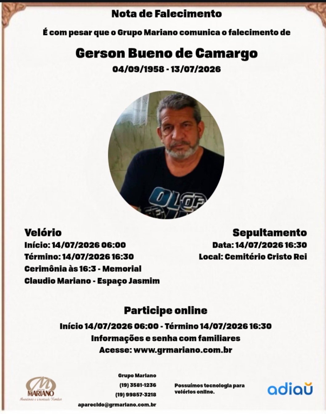 Gerson Bueno de Camargo Gerson Bueno de Camargo