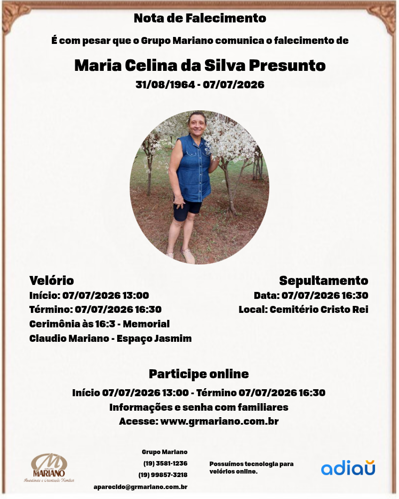 Maria Celina da Silva Presunto Maria Celina da Silva Presunto