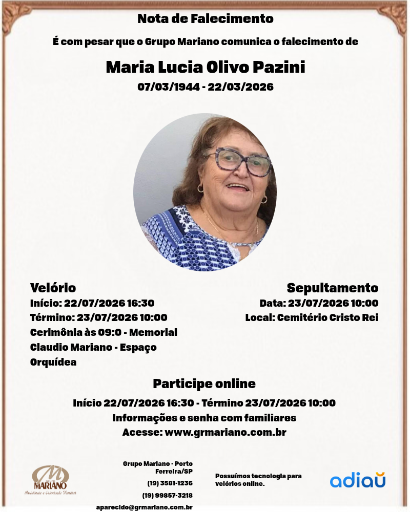 Maria Lucia Olivo Pazini (Lucia da farmácia) Maria Lucia Olivo Pazini (Lucia da farmácia)