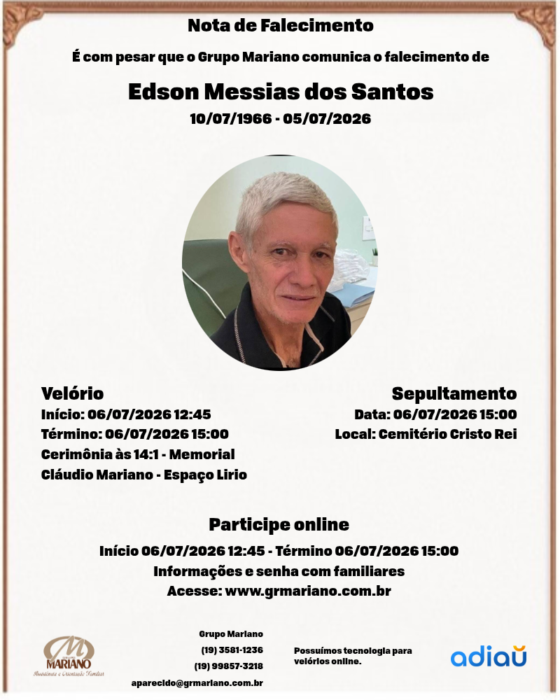 Edson Messias dos Santos (Edinho) Edson Messias dos Santos (Edinho)