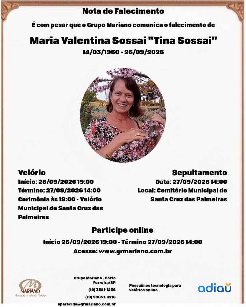 Maria Valentina Sossai “Tina Sossai” Maria Valentina Sossai “Tina Sossai”