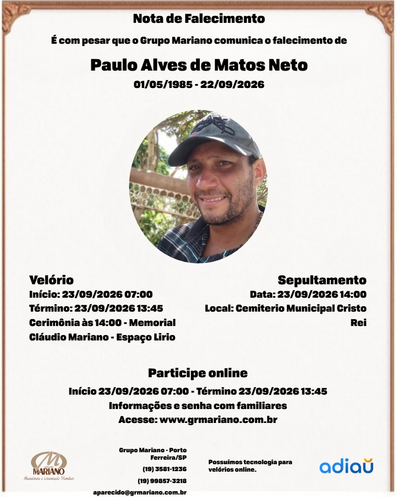 Paulo Alves de Matos Neto Paulo Alves de Matos Neto