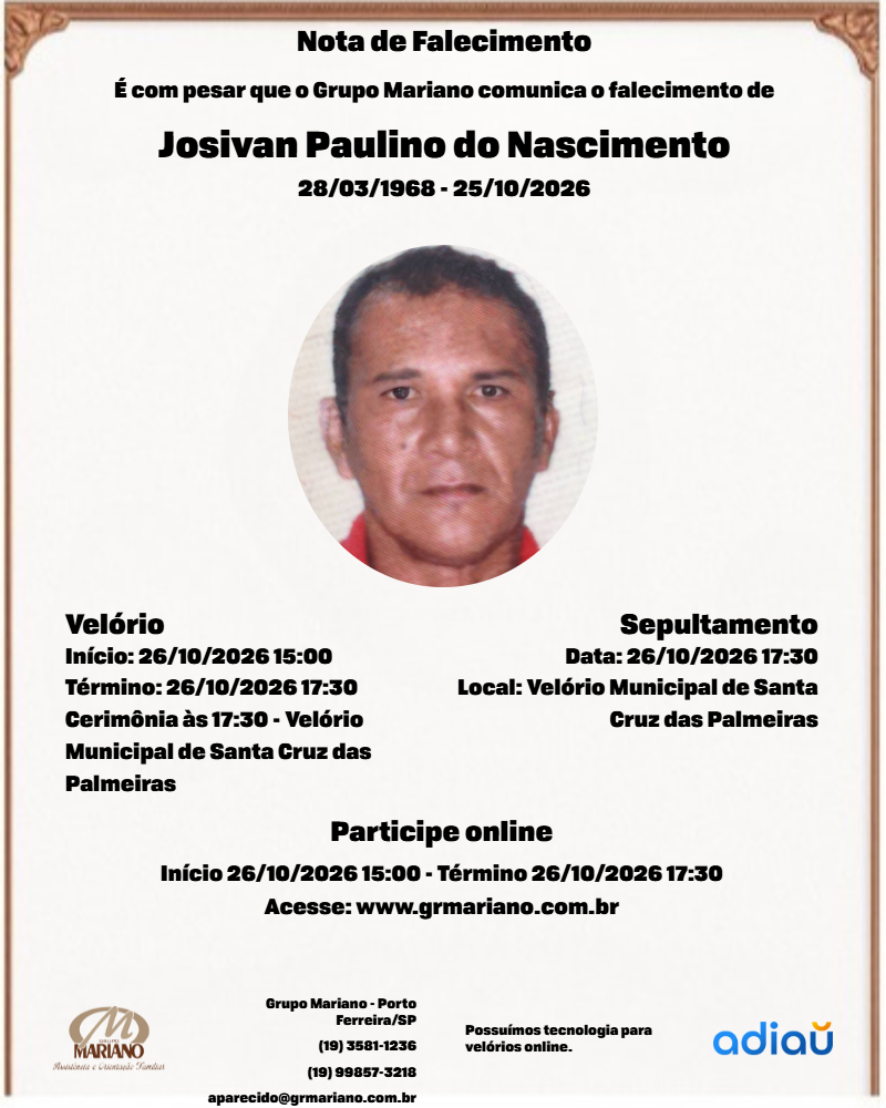 Josivan Paulino do Nascimento Josivan Paulino do Nascimento