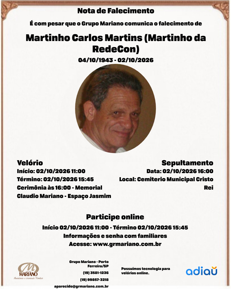 Martinho Carlos Martins “Martinho da RedeCon”
