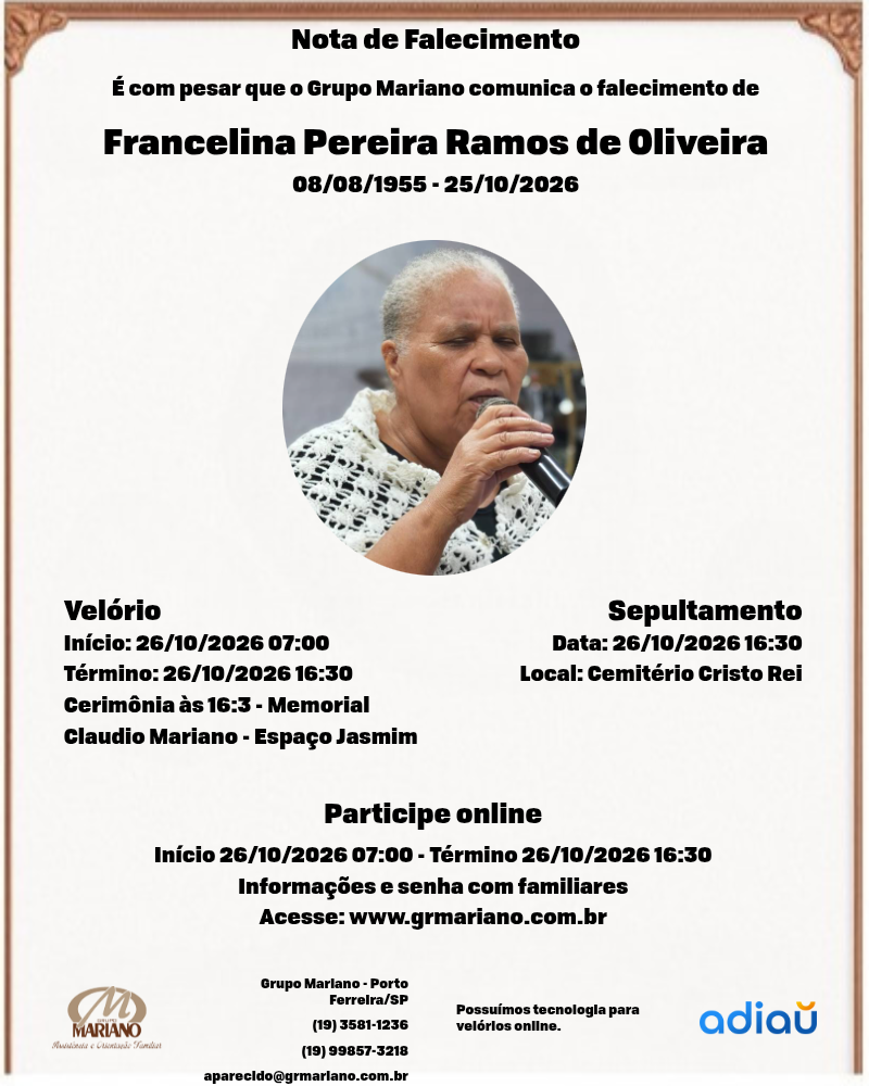 Francelina Pereira Ramos de Oliveira (Nenzinha)